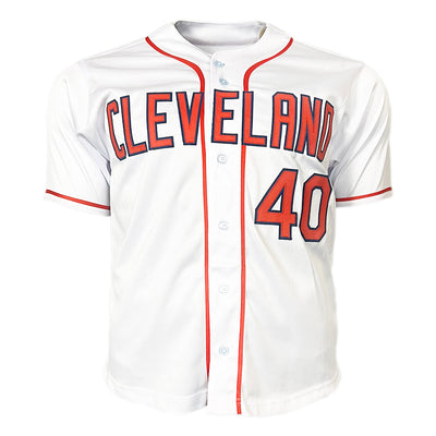 Bartolo Colon Signed Cleveland White Baseball Jersey (JSA)