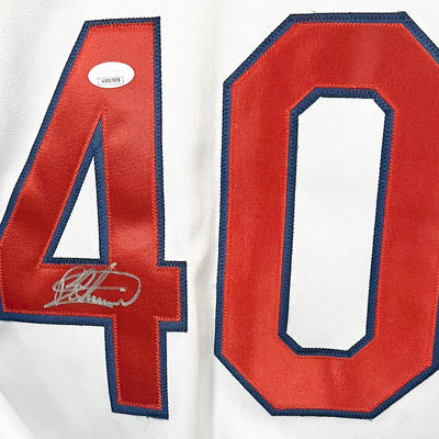 Bartolo Colon Signed Cleveland White Baseball Jersey (JSA)