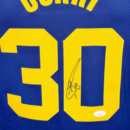 Steph Curry Signed Authentic Golden State Warriors Jordan Statement Edition Blue Basketball Jersey (JSA)