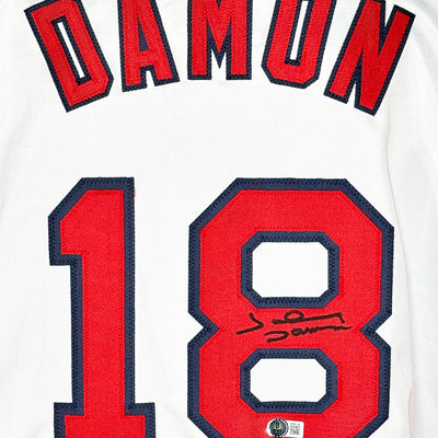 Johnny Damon Signed Black Ink Boston White Baseball Jersey (Beckett)