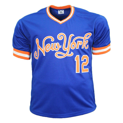 Ron Darling signed New York blue 1986 WSC Pro Style Baseball Jersey Blue (JSA)