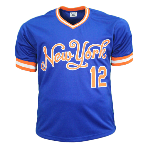Ron Darling signed New York blue 1986 WSC Pro Style Baseball Jersey Blue (JSA)