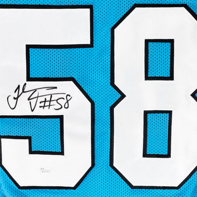 Thomas Davis Sr Signed Carolina Blue Football Jersey (JSA)