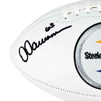 Dermontti Dawson Signed HOF 12 Inscription Pittsburgh Steelers Official NFL Team Logo Football (JSA)