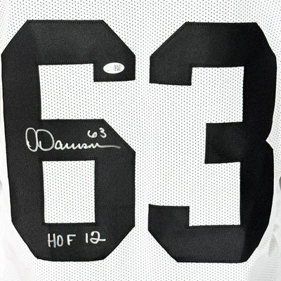 Dermontti Dawson Signed HOF 12 Inscription Pittsburgh White Football Jersey (JSA)