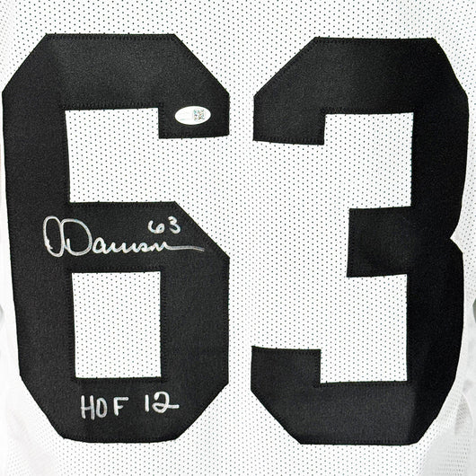 Dermontti Dawson Signed HOF 12 Inscription Pittsburgh White Football Jersey (JSA)