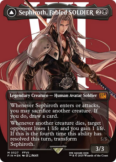 Sephiroth, Fabled SOLDIER // Sephiroth, One-Winged Angel (FIN-527) - FINAL FANTASY (Borderless) Foil