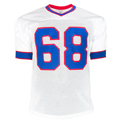 Joe DeLamielleure Signed HOF 03 Inscription Buffalo White Football Jersey (Beckett)