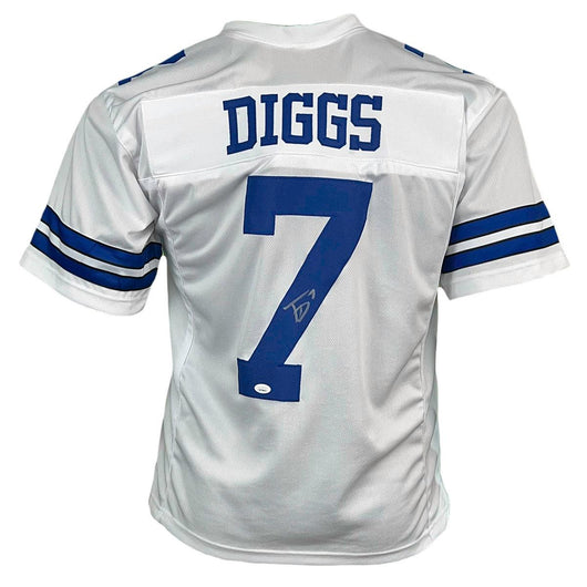Trevon Diggs Signed Dallas White Football Jersey (JSA)