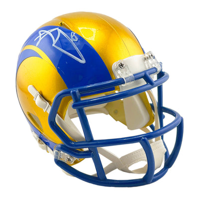 Aaron Donald Signed Los Angeles Rams Flash Mini Football Helmet (Beckett)