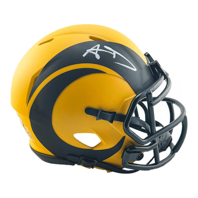 Aaron Donald Signed Los Angeles Rams Rave Mini Football Helmet (Beckett)