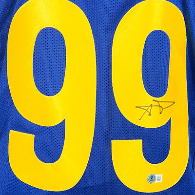 Aaron Donald Signed Los Angeles Royal Blue Football Jersey (Beckett)