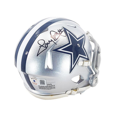 Tony Dorsett Signed Dallas Cowboys Speed Mini Football Helmet Black Ink (Beckett)