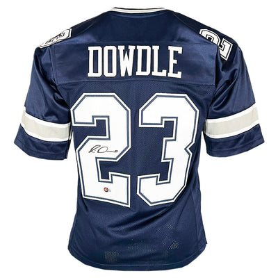 Rico Dowdle Signed Dallas Navy Football Jersey (Beckett)