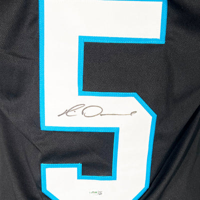 Rico Dowdle Signed Carolina Black Game Style Football Jersey (JSA)