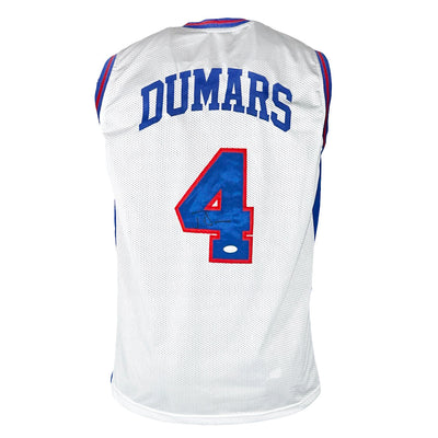 Joe Dumars Signed Detroit White Basketball Jersey Blue Numbers (JSA)
