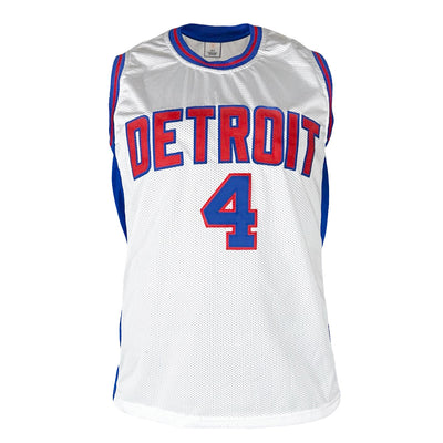 Joe Dumars Signed Detroit White Basketball Jersey Blue Numbers (JSA)