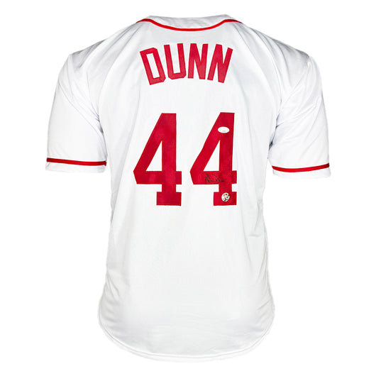 Adam Dunn Signed Cincinnati White Baseball Jersey (JSA)