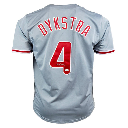 Lenny Dykstra Signed Philadelphia Grey Baseball Jersey (JSA)