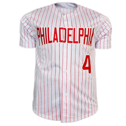 Lenny Dykstra Signed Philadelphia White Pinstripe Baseball Jersey (JSA)