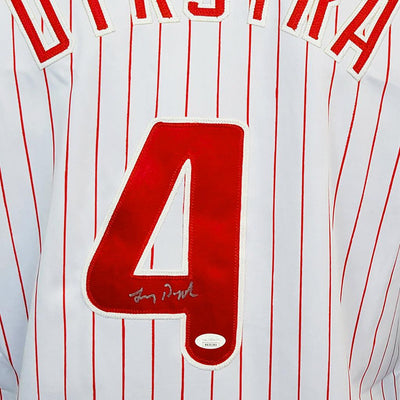 Lenny Dykstra Signed Philadelphia White Pinstripe Baseball Jersey (JSA)