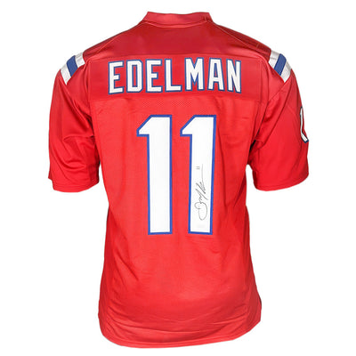 Julian Edelman Signed New England Red Football Jersey (JSA)