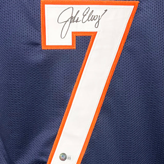 John Elway Signed Denver Navy Football Jersey (Beckett)