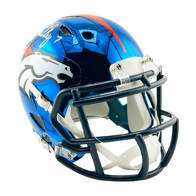 John Elway Signed Denver Broncos Chrome Mini Football Helmet (Beckett)