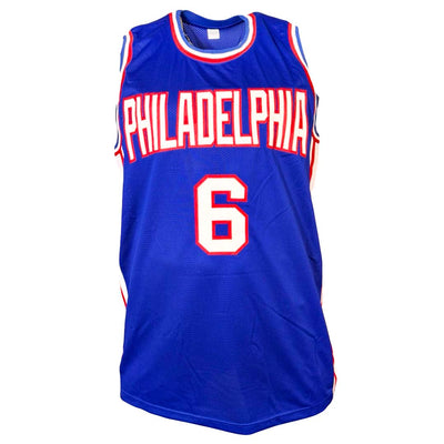 Julius Erving Signed Philadelphia Blue Basketball Jersey w/Block Numbers (JSA)