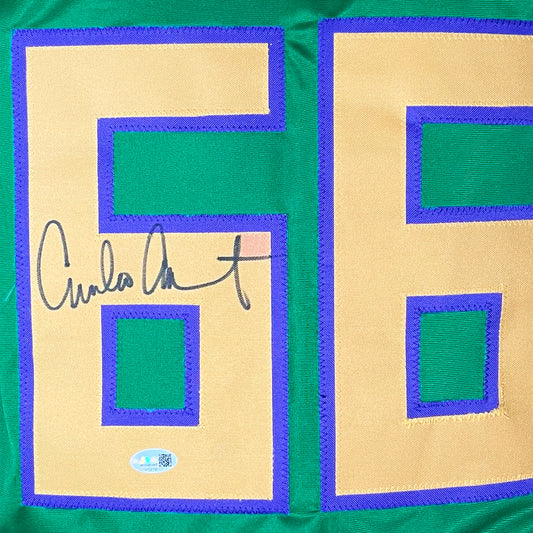 Emilio Estevez Signed Gordon Bombay Mighty Ducks Green Hockey Jersey (JSA)