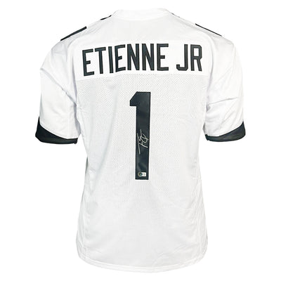Travis Etienne Signed Jacksonville White Football Jersey (Beckett)
