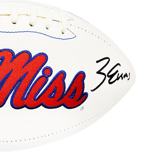 Zach Evans Signed Ole Miss Rebels Official NCAA Team Logo White Football (JSA)