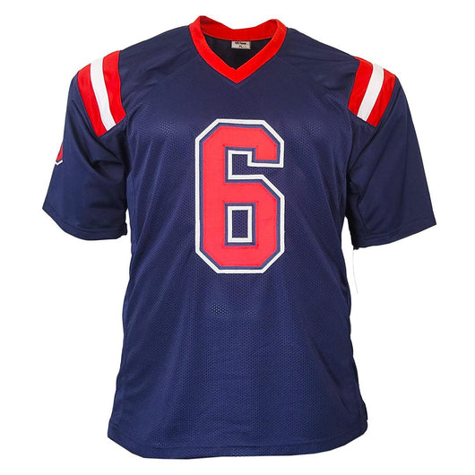 Zach Evans Signed Ole Miss College Navy Football Jersey (JSA)