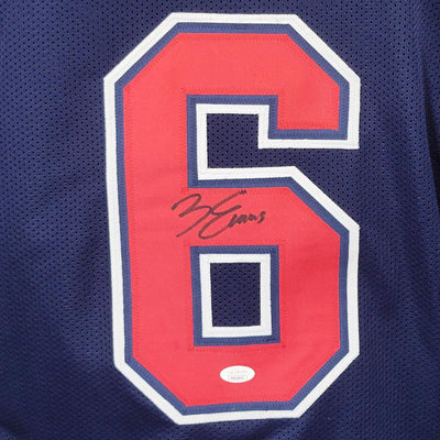 Zach Evans Signed Ole Miss College Navy Football Jersey (JSA)