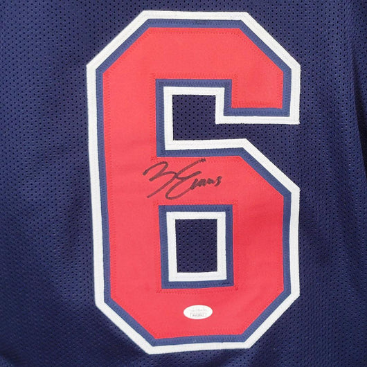 Zach Evans Signed Ole Miss College Navy Football Jersey (JSA)