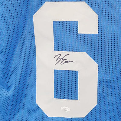 Zach Evans Signed Ole Miss College Light Blue Football Jersey (JSA)