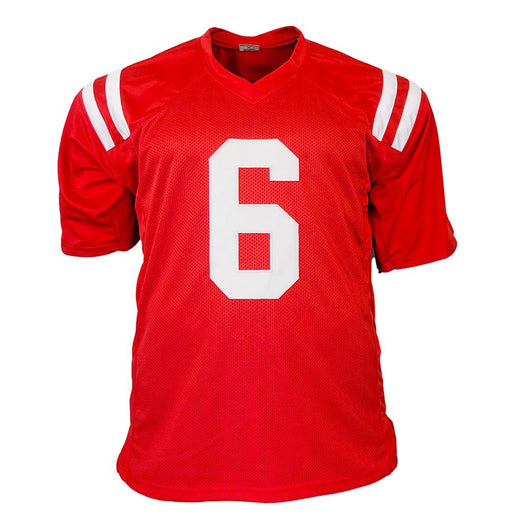 Zach Evans Signed Ole Miss College Red Football Jersey (JSA)