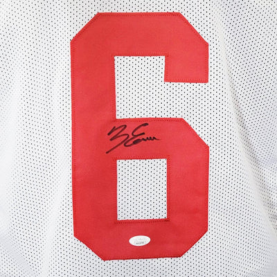 Zach Evans Signed Ole Miss College White Football Jersey (JSA)