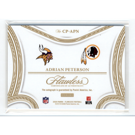 2026 Panini Flawless Football Adrian Peterson #CP-APN /10