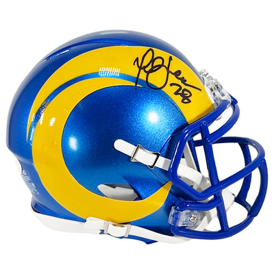 Marshall Faulk Signed Los Angeles Rams Speed Mini Replica Football Helmet (Beckett)