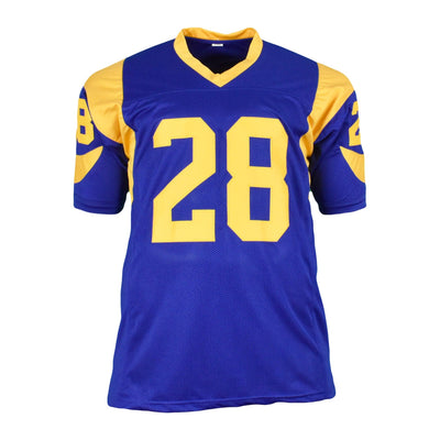 Marshall Faulk Signed St. Louis Royal Blue Football Jersey (Beckett)