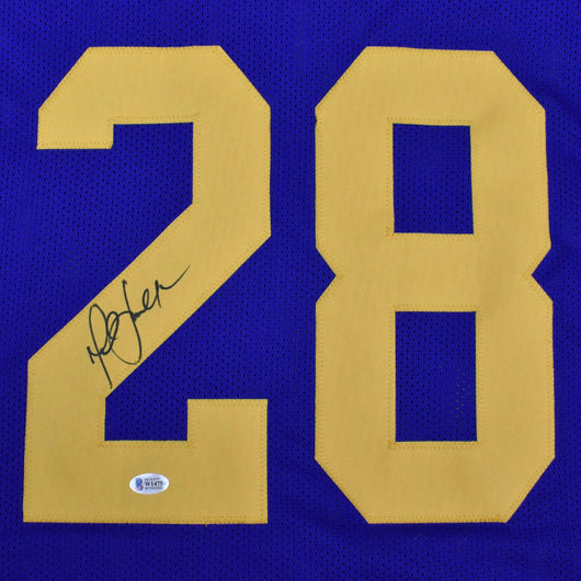 Marshall Faulk Signed St. Louis Royal Blue Football Jersey (Beckett)