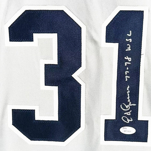 Ed Figueroa Signed 77-78 WSC Inscription New York Grey Baseball Jersey (JSA)