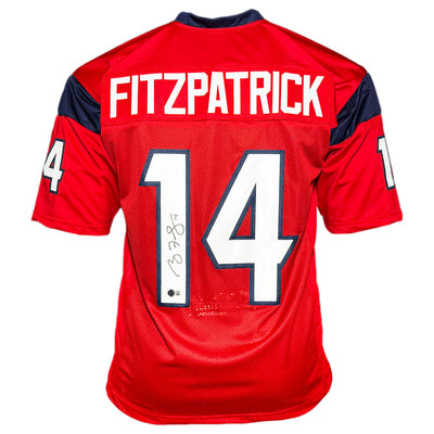 Ryan Fitzpatrick Signed Houston Red Football Jersey (Beckett)
