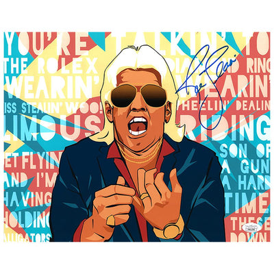 Ric Flair Signed 11x14 Animated Wrestling Photo (JSA)