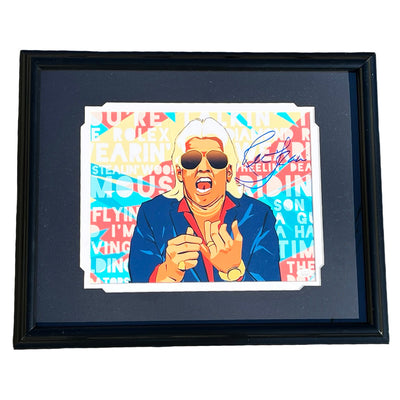 Ric Flair Signed Pose 4 Animated Wrestling Framed 11x14 Photo (JSA)
