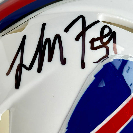 London Fletcher Signed Buffalo Bills Throwback 11-20 Speed Mini Football Helmet (JSA)