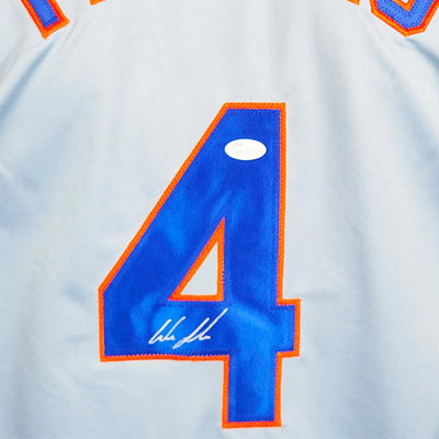 Wilmer Flores Signed New York Grey Baseball Jersey (JSA)