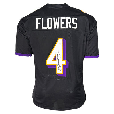 Zay Flowers Signed Baltimore Black Football Jersey (JSA)