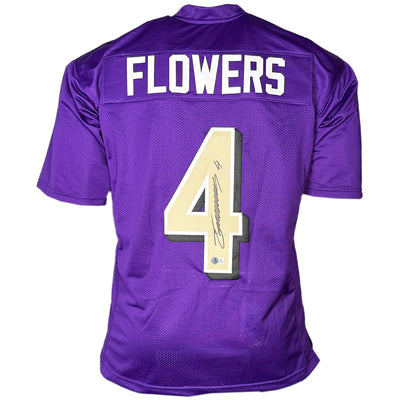 Zay Flowers Signed Baltimore Color Rush Football Jersey (Beckett)